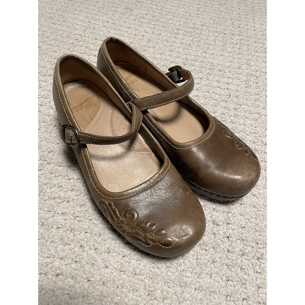 Dansko savannah Women's size 37 shoes Mary Jane Olive Brown Boho